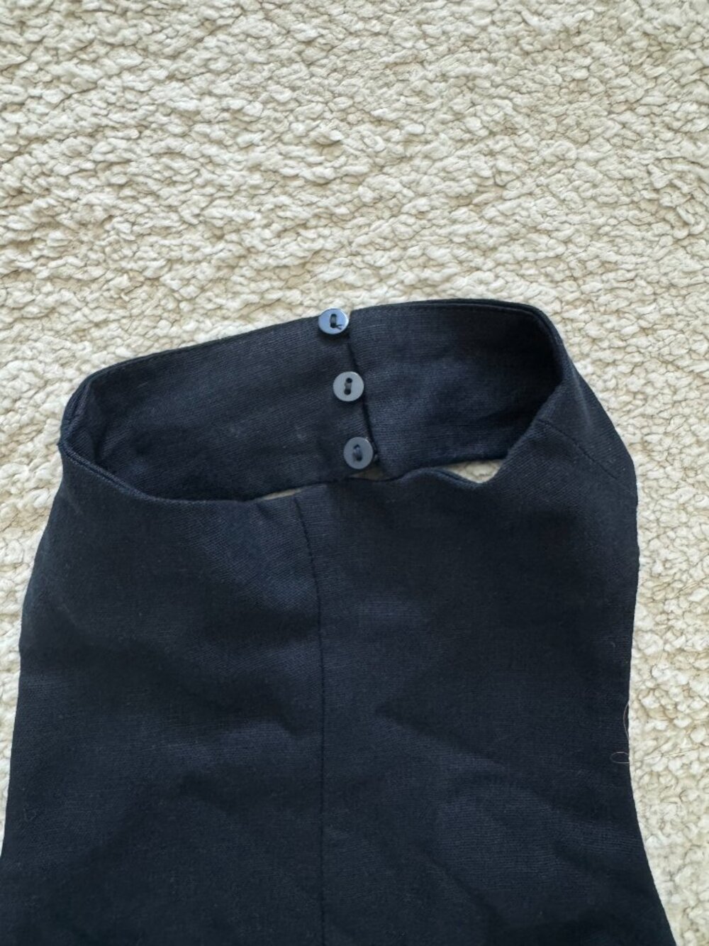 ZARA Contrast Piping Halter Jumpsuit NWT Ink Blue NWT XS - Picture 11 of 16